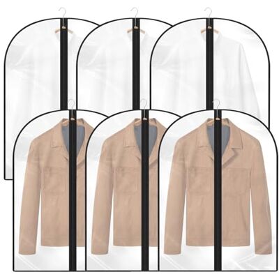 Woobroo Kleidersack,6 Stück Kleidersäcke 60 * 80cm mit Reißverschluss,Transparent Anzug Aufbewahrung,für Anzüge Kleider Mäntel Sakkos Hemden Abendkleider Anzugsack Kleiderhülle Woobroo Kleidersack,6 Stück Kleidersäcke 60 * 80cm mit Reißverschluss,Transparent Anzug Aufbewahrung,für Anzüge Kleider Mäntel Sakkos Hemden Abendkleider Anzugsack Kleiderhülle