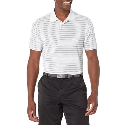 Amazon Essentials Herren Golf-Poloshirt, schmale Passform, schnelltrocknend, Weiß gestreift, Größe M Amazon Essentials Herren Golf-Poloshirt, schmale Passform, schnelltrocknend, Weiß gestreift, Größe M