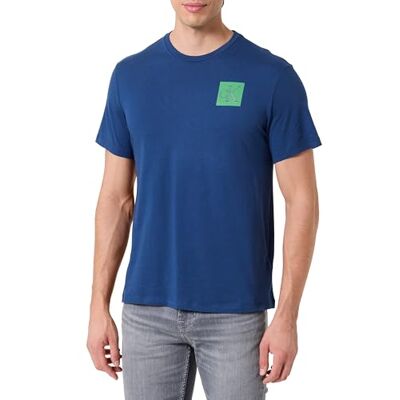 Calvin Herren T-Shirt Kurzarm Gradient Monogram Logo aus Baumwolle, Blau (Blue Jean), S Calvin Herren T-Shirt Kurzarm Gradient Monogram Logo aus Baumwolle, Blau (Blue Jean), S