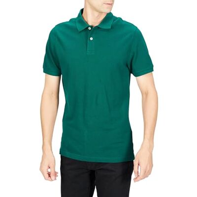 Amazon Essentials Men's Slim-Fit Cotton Pique Polo Shirt, Hunter Green, Medium Amazon Essentials Men's Slim-Fit Cotton Pique Polo Shirt, Hunter Green, Medium