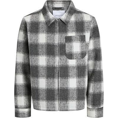 JACK & JONES Herren Jjhank Shacket, Light Grey Melange, s JACK & JONES Herren Jjhank Shacket, Light Grey Melange, s