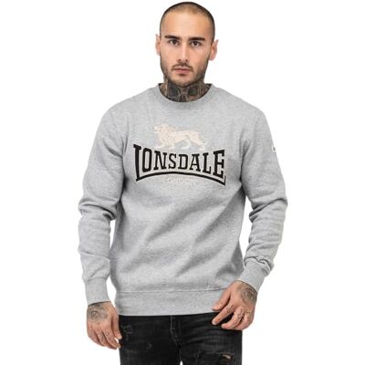 Lonsdale Herren Rundhals Sweatshirt Normale Passform LAWINS L, Marl Grey/Black/Grey Lonsdale Herren Rundhals Sweatshirt Normale Passform LAWINS L, Marl Grey/Black/Grey