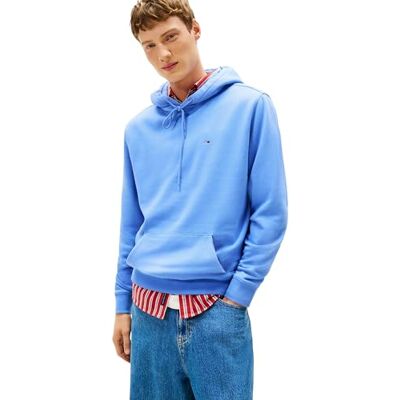 Tommy Jeans Herren Hoodie Regular Fit Flag Fleece mit Kapuze, Blau (Light Horizon Blue), XXL Tommy Jeans Herren Hoodie Regular Fit Flag Fleece mit Kapuze, Blau (Light Horizon Blue), XXL