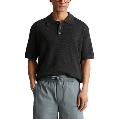 Marc O' Polo Marc OߴPolo Denim Herren Kurzarm-Poloshirt mit Waffelstruktur Regular Fit, Grau (Broken Graphite), M Marc O' Polo Marc OߴPolo Denim Herren Kurzarm-Poloshirt mit Waffelstruktur Regular Fit, Grau (Broken Graphite), M
