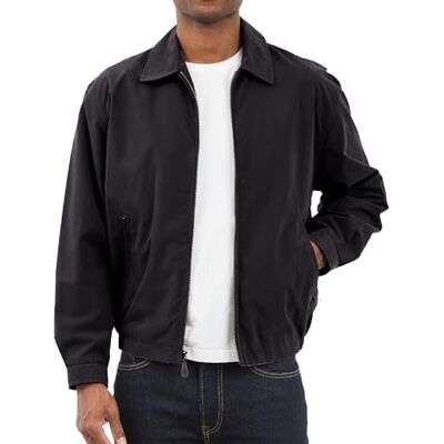 LONDON FOG Herren-Golfjacke mit Reißverschluss vorne (normale und große Größen), Schwarz, XL LONDON FOG Herren-Golfjacke mit Reißverschluss vorne (normale und große Größen), Schwarz, XL