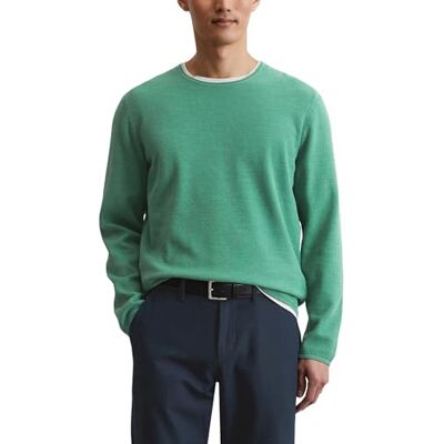 Marc O' Polo Marc OߴPolo Herren Strickpullover aus Bio-Baumwolle mit Piqué-Struktur, Grün (Eucalyptus Green), M Marc O' Polo Marc OߴPolo Herren Strickpullover aus Bio-Baumwolle mit Piqué-Struktur, Grün (Eucalyptus Green), M