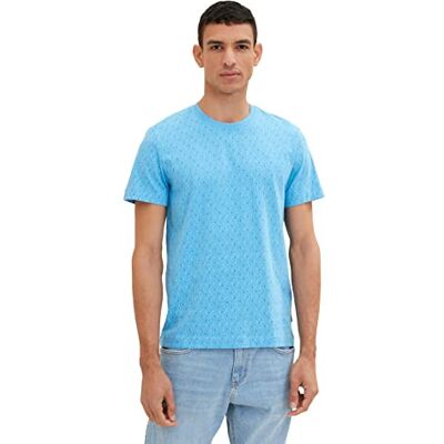 TOM TAILOR Herren T-Shirt 1034878, 31264 Blue Multicolor Design, XL TOM TAILOR Herren T-Shirt 1034878, 31264 Blue Multicolor Design, XL