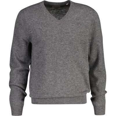 GANT Herren Extrafine Lambswool V-Neck Pullover, Dark Grey Melange, XL EU GANT Herren Extrafine Lambswool V-Neck Pullover, Dark Grey Melange, XL EU