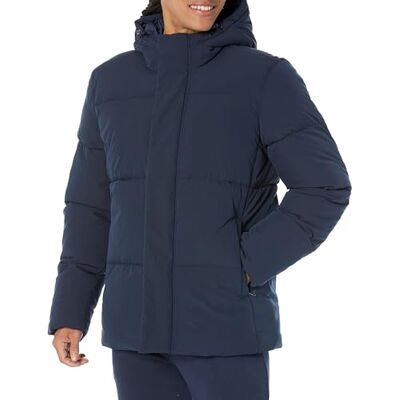 Amazon Essentials Herren Puffer mit Kapuze, recyceltes Polyester, mittellang, erhältlich in Big & Tall), Marineblau, 5XL Amazon Essentials Herren Puffer mit Kapuze, recyceltes Polyester, mittellang, erhältlich in Big & Tall), Marineblau, 5XL