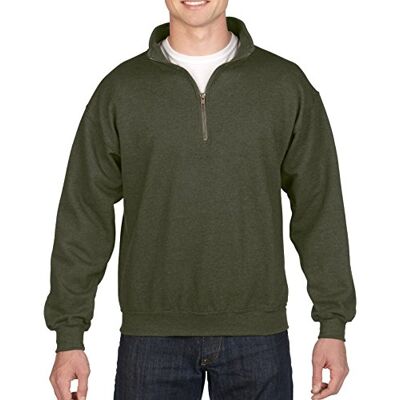 Gildan Herren Fleece-Sweatshirt mit Viertelreißverschluss, Kadettkragen, Stil G18800 Hemd, Moos, Small Gildan Herren Fleece-Sweatshirt mit Viertelreißverschluss, Kadettkragen, Stil G18800 Hemd, Moos, Small