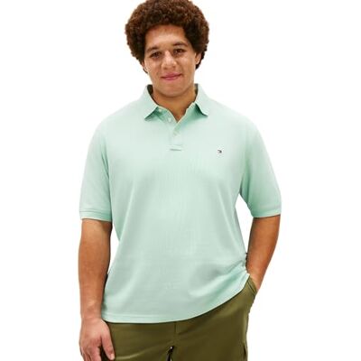 Tommy Hilfiger Herren Poloshirt Kurzarm Regular Fit, Grün (Crushed Mint), 4XLT Tommy Hilfiger Herren Poloshirt Kurzarm Regular Fit, Grün (Crushed Mint), 4XLT