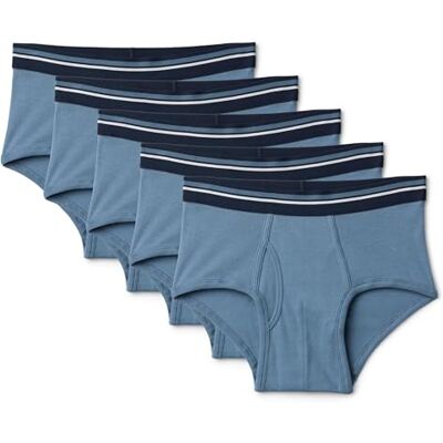 Amazon Essentials Herren Unterhosen aus Baumwolle, Atmungsaktiv, Ohne Etikett, Mehrfachpacks, 5er Pack, Deep Blue/Navy/Light Grey Heather, M Amazon Essentials Herren Unterhosen aus Baumwolle, Atmungsaktiv, Ohne Etikett, Mehrfachpacks, 5er Pack, Deep Blue/Navy/Light Grey Heather, M