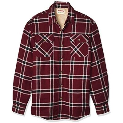 Wrangler Authentics Herren Langärmelige Hemdjacke mit Sherpa-Futter Hemd mit Button-Down-Kragen, Hafen gelbbraun, XX-Large Wrangler Authentics Herren Langärmelige Hemdjacke mit Sherpa-Futter Hemd mit Button-Down-Kragen, Hafen gelbbraun, XX-Large