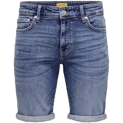 Only & Sons Herren Onsply Dbd 8773 Tai DNM Noos Shorts, Dark Blue Denim, XXL EU Only & Sons Herren Onsply Dbd 8773 Tai DNM Noos Shorts, Dark Blue Denim, XXL EU