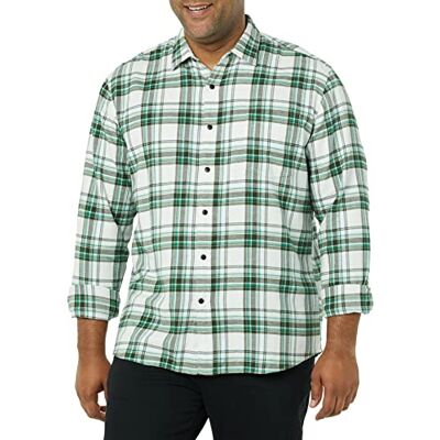 Amazon Essentials Herren Langarm-Flanellhemd (erhältlich in Big & Tall), Weiß kariert, XX-Large Amazon Essentials Herren Langarm-Flanellhemd (erhältlich in Big & Tall), Weiß kariert, XX-Large