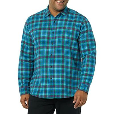 Amazon Essentials Herren Langarm-Flanellhemd (erhältlich in Big & Tall), Blau Burgunderrot Grün Karo, XX-Large Amazon Essentials Herren Langarm-Flanellhemd (erhältlich in Big & Tall), Blau Burgunderrot Grün Karo, XX-Large
