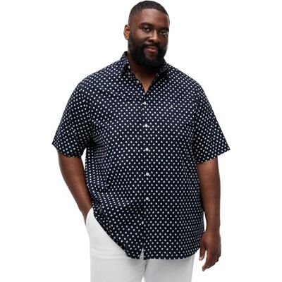 Tommy Hilfiger Herren Hemd Flex Poplin Kurzarm, Blau (Desert Sky/Allover), 3XL Tommy Hilfiger Herren Hemd Flex Poplin Kurzarm, Blau (Desert Sky/Allover), 3XL