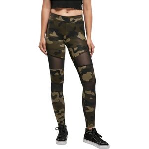Urban Classics Damen Ladies Tech Mesh Leggings, woodcamo/blk, L Urban Classics Damen Ladies Tech Mesh Leggings, woodcamo/blk, L