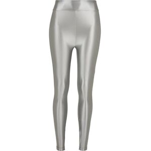 Urban Classics Damen Ladies Highwaist Shiny Metalic Leggings Hose, darksilver, L Urban Classics Damen Ladies Highwaist Shiny Metalic Leggings Hose, darksilver, L