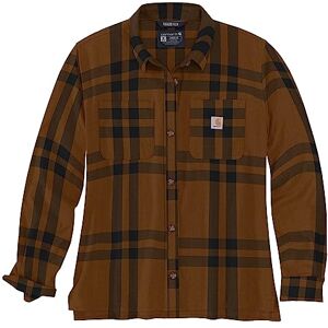 Carhartt Damen 105989 Rugged Flex Loose Fit Midweight Flanne, Braun meliert, Groß Carhartt Damen 105989 Rugged Flex Loose Fit Midweight Flanne, Braun meliert, Groß