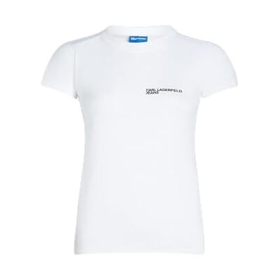 KARL LAGERFELD JEANS Damen Slim Fit T-Shirt Weiß L KARL LAGERFELD JEANS Damen Slim Fit T-Shirt Weiß L
