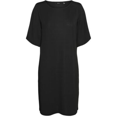 VERO MODA Damen Vmkanva 2/4 Glitter Tee Dress JRS Shirtkleid, Black/Detail:Black Lurex, XS VERO MODA Damen Vmkanva 2/4 Glitter Tee Dress JRS Shirtkleid, Black/Detail:Black Lurex, XS
