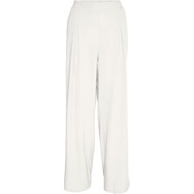 VERO MODA Damen Vmmymilo Hw Wide Pants WVN Ga Hose, Snow White, S EU VERO MODA Damen Vmmymilo Hw Wide Pants WVN Ga Hose, Snow White, S EU