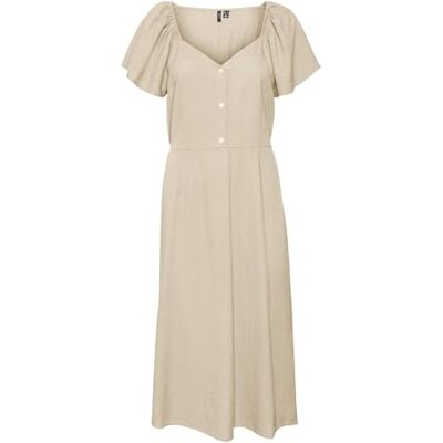 VERO MODA Damen Vmmymilo Calf Dress WVN Ga Kleid, Irish Cream, L EU VERO MODA Damen Vmmymilo Calf Dress WVN Ga Kleid, Irish Cream, L EU