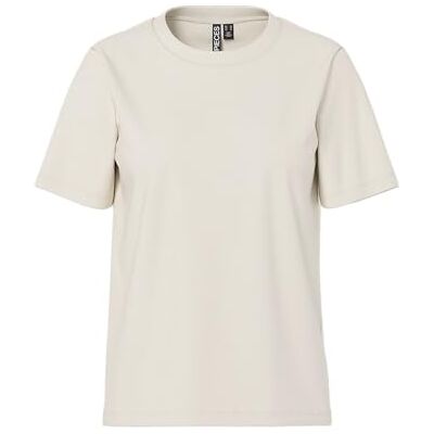 PIECES Damen Pcria Ss Solid Tee Noos Bc, Birch,M PIECES Damen Pcria Ss Solid Tee Noos Bc, Birch,M