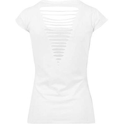Build Your Brand Ladies Back Cut Tee Damen T-Shirt Shirt Top Kurzarm kurzärmlig, Farbe:White, Größe:XS Build Your Brand Ladies Back Cut Tee Damen T-Shirt Shirt Top Kurzarm kurzärmlig, Farbe:White, Größe:XS