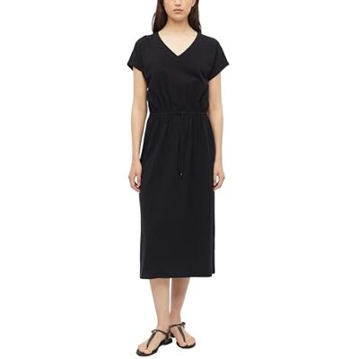 s.Oliver Damen Midi-Kleid aus Baumwollmix – Relaxed Fit, V-Ausschnitt, Tunnelzug, weich und elastisch s.Oliver Damen Midi-Kleid aus Baumwollmix – Relaxed Fit, V-Ausschnitt, Tunnelzug, weich und elastisch