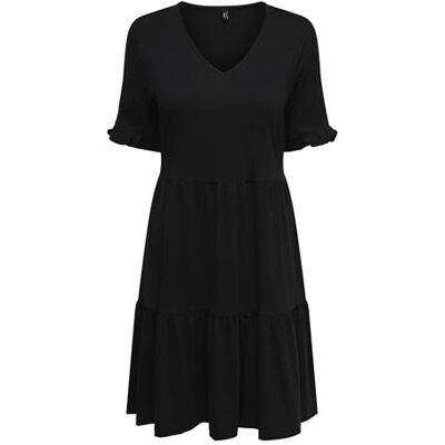 ONLY Onlbloom Life S/S V-Neck Frill Dress JRS ONLY Onlbloom Life S/S V-Neck Frill Dress JRS