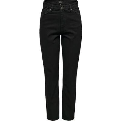 ONLY Damen Onljagger Life High Mom Ankle Dnm Noos Jeans, Washed Black/Detail:nas254, 26W / 32L EU ONLY Damen Onljagger Life High Mom Ankle Dnm Noos Jeans, Washed Black/Detail:nas254, 26W / 32L EU