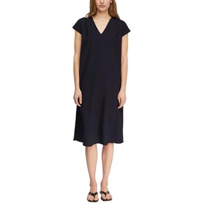 Comma Lockeres Kleid aus Viskosecrêpe mit Bindedetails Comma Lockeres Kleid aus Viskosecrêpe mit Bindedetails