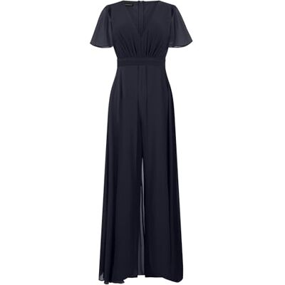 Apart Damen Chiffon Jumpsuit, Tiefer V-Ausschnitt Abendkleid, Kurze Volant-Ärmel, Weites Bein Cape Style Hose, Elegantes Sommer Outfit, Ideal als Brautjungfern Kleid, Hochzeitsgäste Kleid Apart Damen Chiffon Jumpsuit, Tiefer V-Ausschnitt Abendkleid, Kurze Volant-Ärmel, Weites Bein Cape Style Hose, Elegantes Sommer Outfit, Ideal als Brautjungfern Kleid, Hochzeitsgäste Kleid