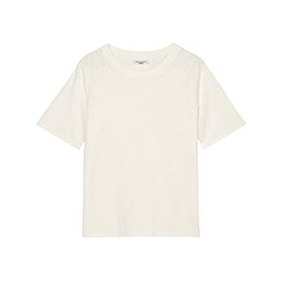 Marc O' Polo Denim Damen T-Shirt aus Bio-Baumwolle mit Rundhalsausschnitt, Weiß (Scandinavian White), XXS Marc O' Polo Denim Damen T-Shirt aus Bio-Baumwolle mit Rundhalsausschnitt, Weiß (Scandinavian White), XXS