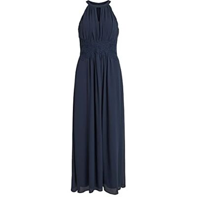 Vila CLOTHES Damen Neckholder Kleid VIMILINA HALTERNECK DRESS NOOS 14052647, Maxi, Einfarbig, Gr. 38, Blau (Total Eclipse) Vila CLOTHES Damen Neckholder Kleid VIMILINA HALTERNECK DRESS NOOS 14052647, Maxi, Einfarbig, Gr. 38, Blau (Total Eclipse)