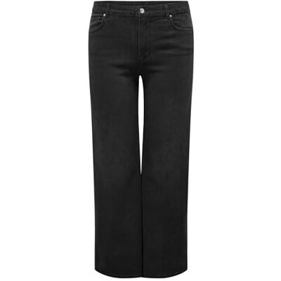 ONLY Carmakoma Damen Carsnow Hw Wide DNM Jeans PIM Wb, Washed Black, 46W / 32L EU ONLY Carmakoma Damen Carsnow Hw Wide DNM Jeans PIM Wb, Washed Black, 46W / 32L EU