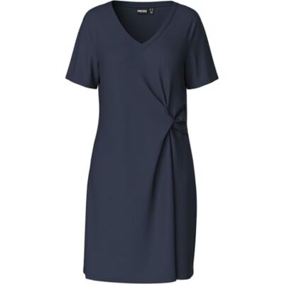 PIECES Pcanora Ss V-Neck Knot Dress JRS Bc PIECES Pcanora Ss V-Neck Knot Dress JRS Bc