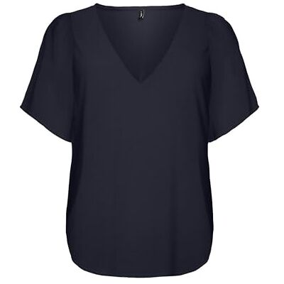 ONLY Damen Onlalma Life Vis S/S V-Neck Top Solid Bluse, Night Sky, 38 ONLY Damen Onlalma Life Vis S/S V-Neck Top Solid Bluse, Night Sky, 38