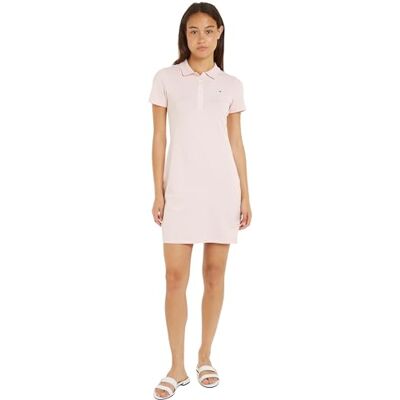 Tommy Hilfiger 1985 Slim Pique Polo Dress SS Polokleider Damen, Rosa (Whimsy Pink), XL Tommy Hilfiger 1985 Slim Pique Polo Dress SS Polokleider Damen, Rosa (Whimsy Pink), XL