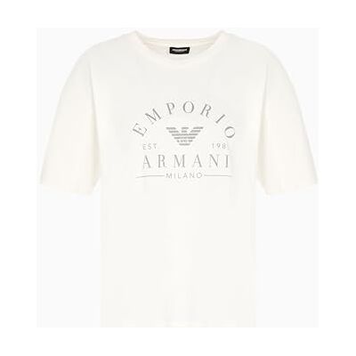 Giorgio Armani Damen Iconic Logoband Rundhals T-Shirt Weiß XL Loose Fit, weiß, XL Giorgio Armani Damen Iconic Logoband Rundhals T-Shirt Weiß XL Loose Fit, weiß, XL