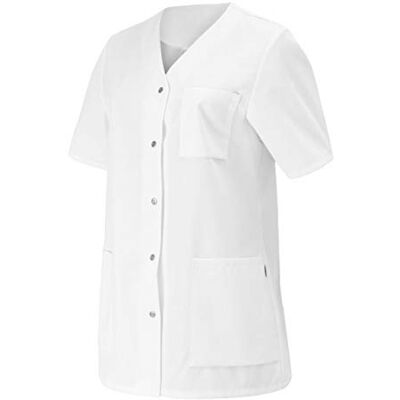 BP 1617-400-21-56n Damen-Kasack, 1/2 Hülse, V-Ausschnitt mit Druckknopfband, 215,00 g/m² Stoffmischung, weiß, 56n BP 1617-400-21-56n Damen-Kasack, 1/2 Hülse, V-Ausschnitt mit Druckknopfband, 215,00 g/m² Stoffmischung, weiß, 56n