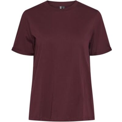PIECES Damen Pcria Ss Fold Up Tee Stripes Noos Bc, Tawny Port,L PIECES Damen Pcria Ss Fold Up Tee Stripes Noos Bc, Tawny Port,L