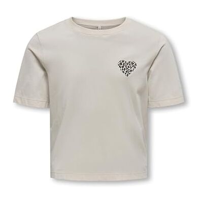 KIDS ONLY Damen Kogrex Leo Heart S/S Top JRS Noos, Pumice Stone, 134-140 EU KIDS ONLY Damen Kogrex Leo Heart S/S Top JRS Noos, Pumice Stone, 134-140 EU