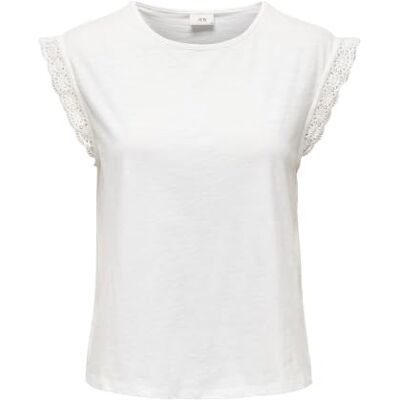 JACQUELINE de YONG Damen Jdysalva Life S/L Crochet JRS Top, Cloud Dancer, Large JACQUELINE de YONG Damen Jdysalva Life S/L Crochet JRS Top, Cloud Dancer, Large
