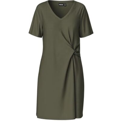 PIECES Pcanora Ss V-Neck Knot Dress JRS Bc PIECES Pcanora Ss V-Neck Knot Dress JRS Bc