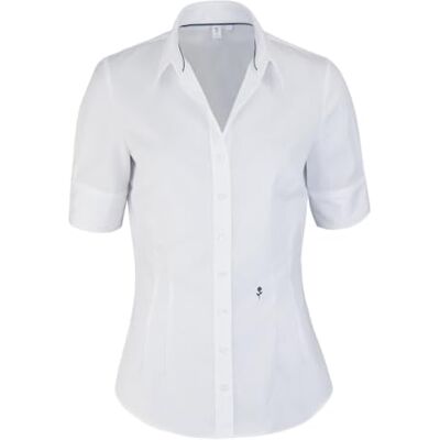 Seidensticker Damen Bluse Hemdbluse Kelchkragenbluse Klassisch Elegant Bügelleicht Slim Fit Kurzarm Uni 100% Baumwolle Seidensticker Damen Bluse Hemdbluse Kelchkragenbluse Klassisch Elegant Bügelleicht Slim Fit Kurzarm Uni 100% Baumwolle