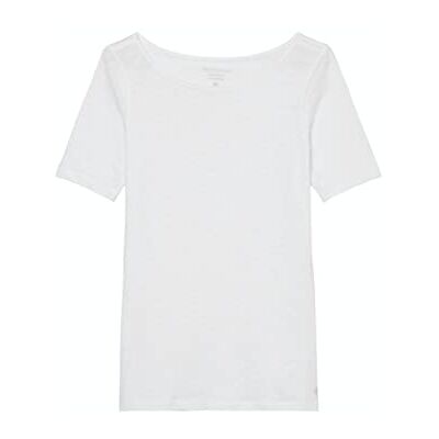 Marc O' Polo Marc OߴPolo Damen T-Shirt aus Bio-Baumwolle mit U-Boot-Ausschnitt, Weiß (White), XS Marc O' Polo Marc OߴPolo Damen T-Shirt aus Bio-Baumwolle mit U-Boot-Ausschnitt, Weiß (White), XS