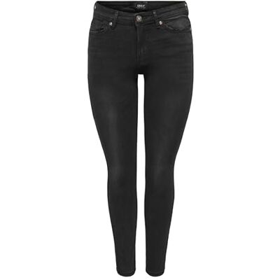 ONLY Damen Onlwauw Mid Sk Bj1097 Noos Jeans, Washed Black, L / 34L EU ONLY Damen Onlwauw Mid Sk Bj1097 Noos Jeans, Washed Black, L / 34L EU